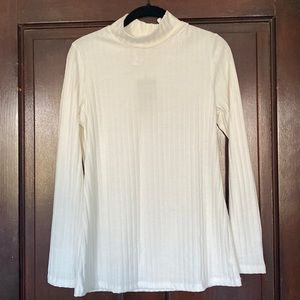 Ribbed mock-neck top